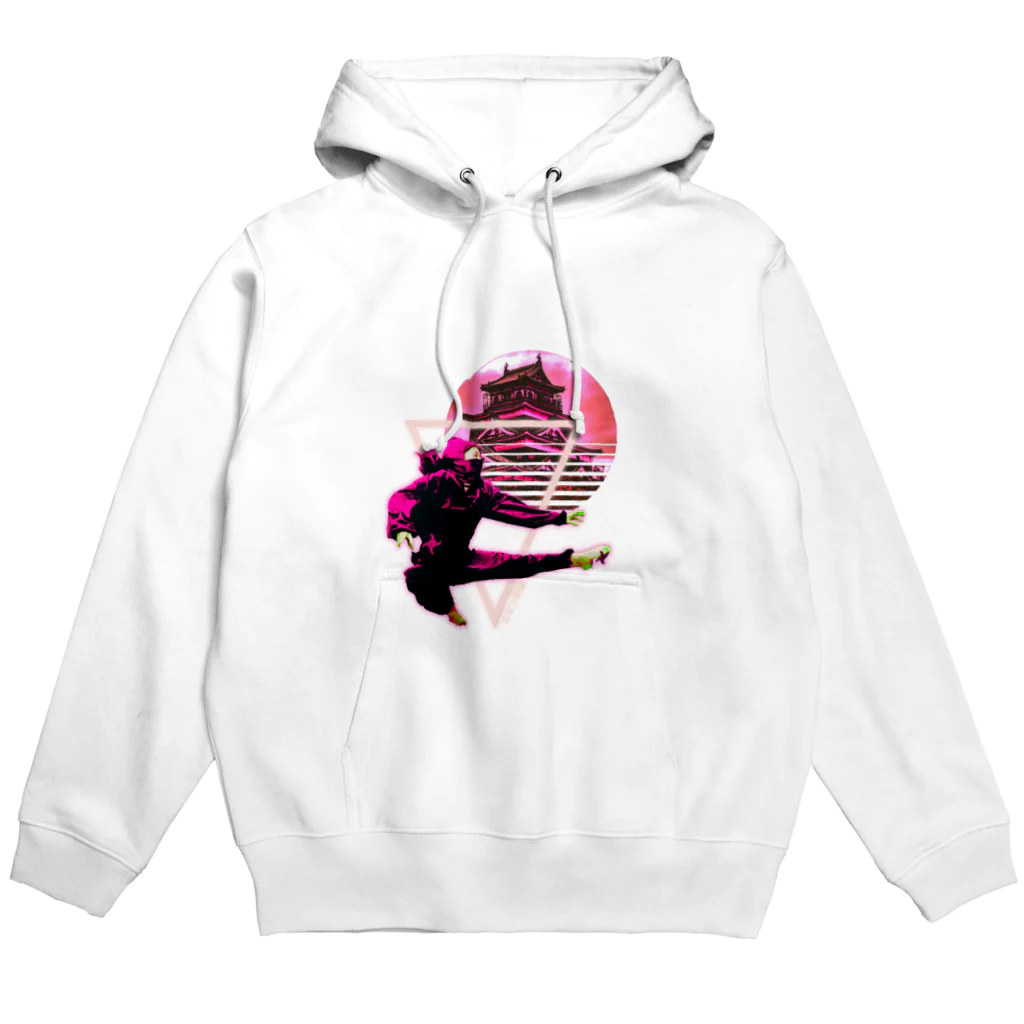 Vibin Designsのネオン忍者ヴェイパーウェイ城ヴ Hoodie