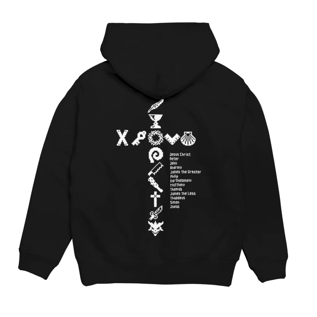 256graphのドットでキリスト＆十二使徒 Hoodie:back