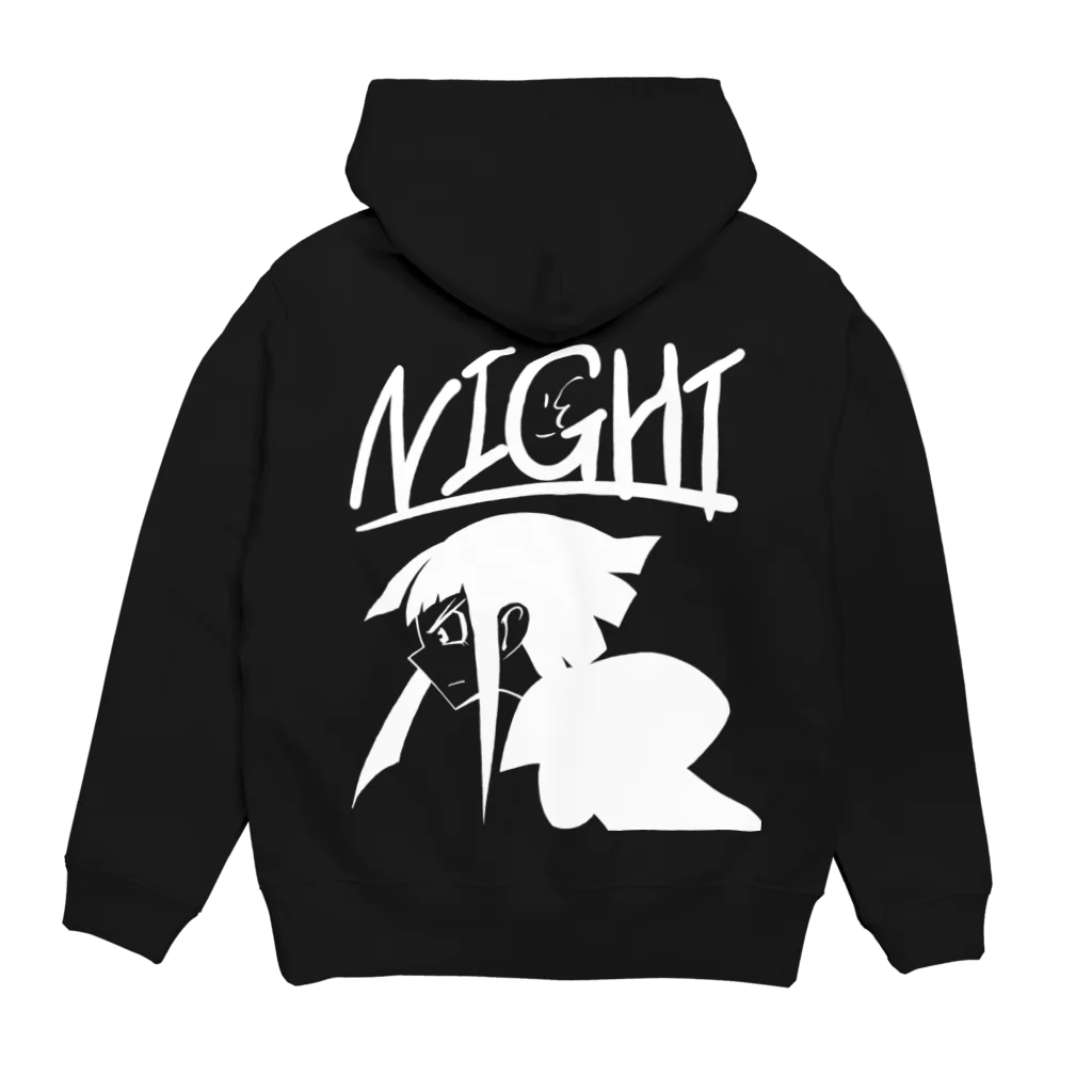 ケッパーの小さなお店の夜を駆ける少女 Hoodie:back