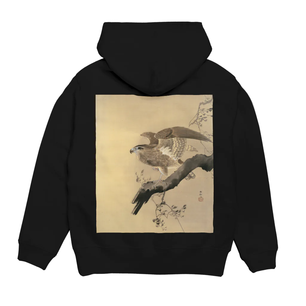 MUGEN ARTの小原古邨　鷹　Ohara Koson / Falcon Hoodie:back