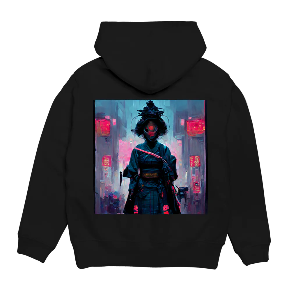 Spl_MuteのCyberpunk Samurai Hoodie:back