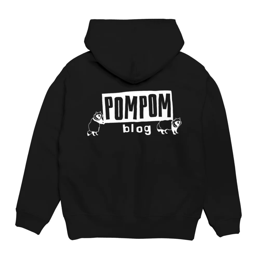 mf@PomPomBlogのPom Pom Tanuki（white） Hoodie:back