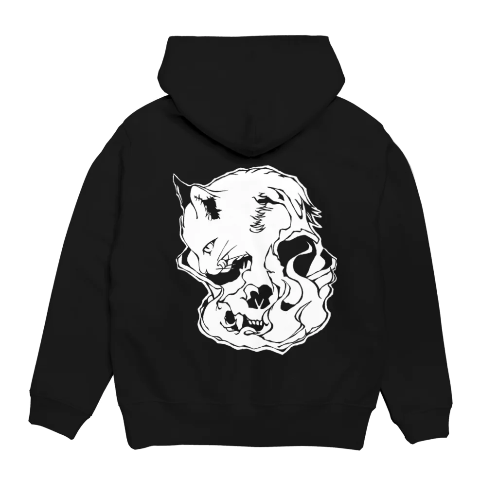 grau und mattのCats And Skulls White パーカーの裏面