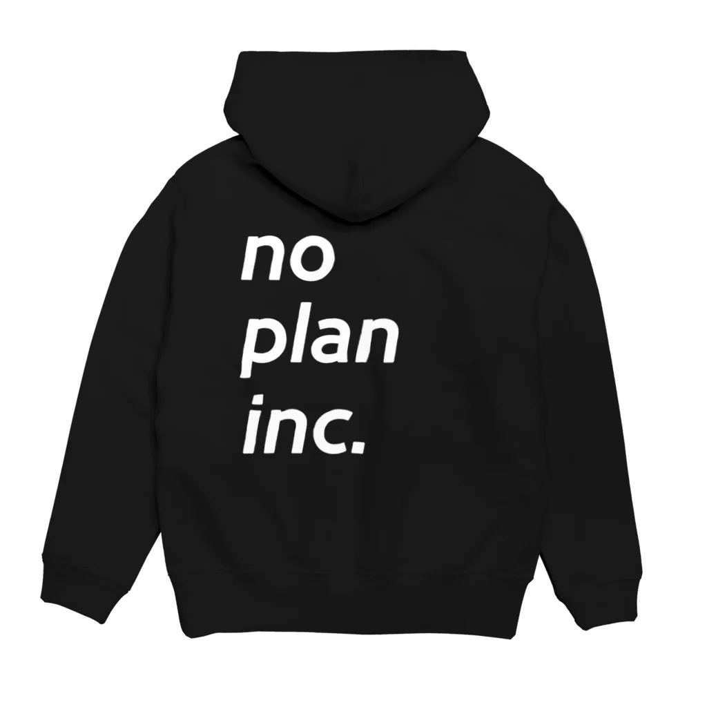 おかむー社長🍷 シンガポール暮らし🏖️ no plan inc. ワーケーション🏝️のno plan logo パーカーの裏面