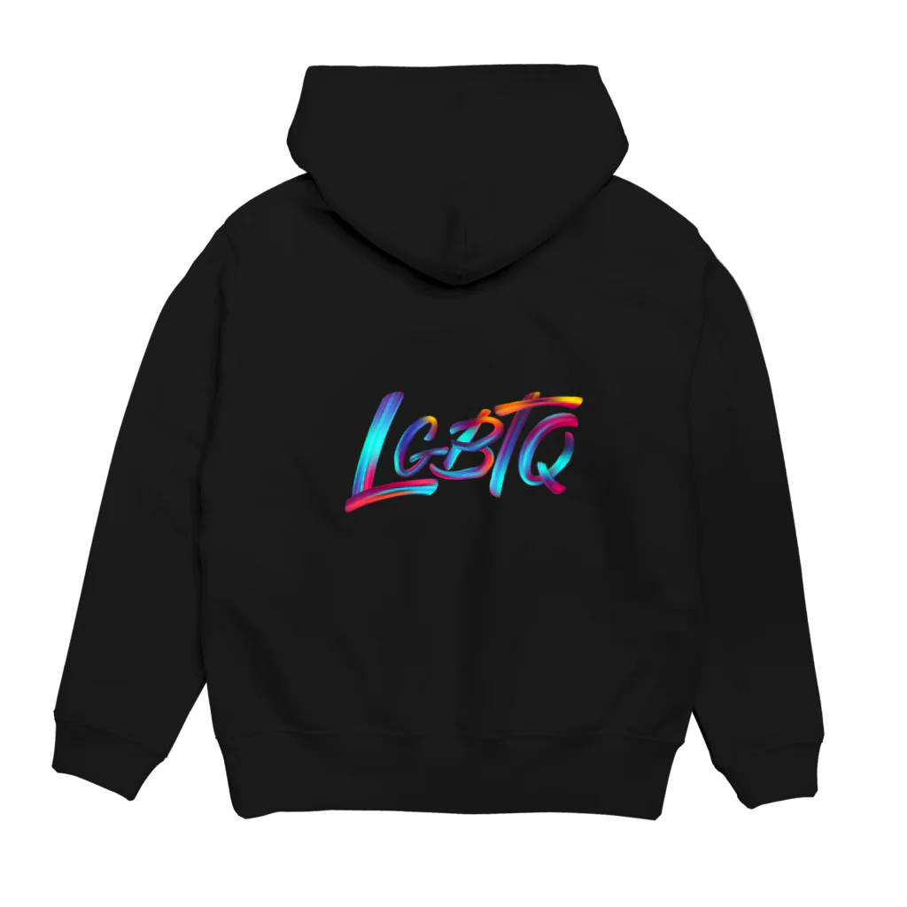 gay_lgbtのLGBTQロゴ Hoodie:back