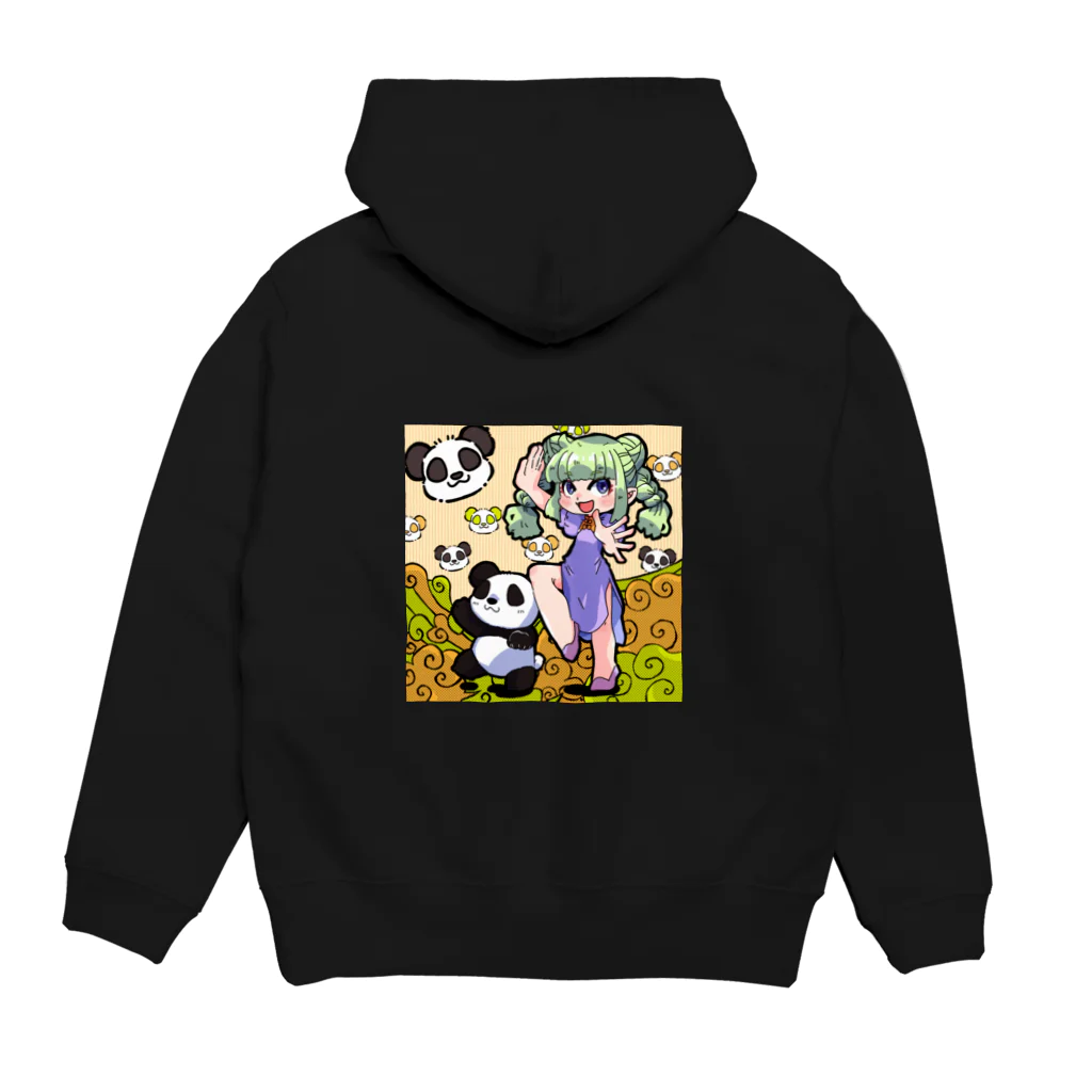 Uedayanのパンダと中華娘 Hoodie:back