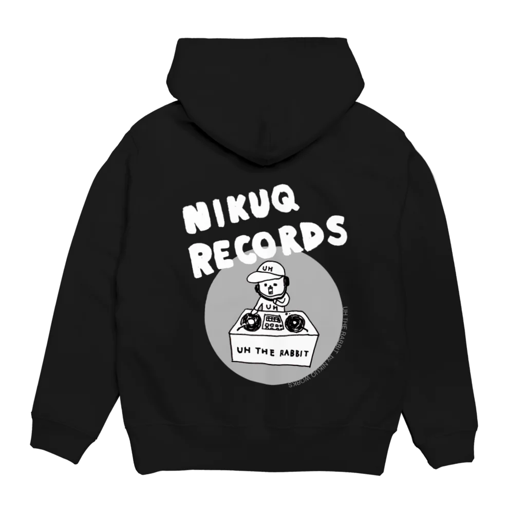 ウサギのウー by NIKUQ WORKSのNIKUQ RECORDS Hoodie:back