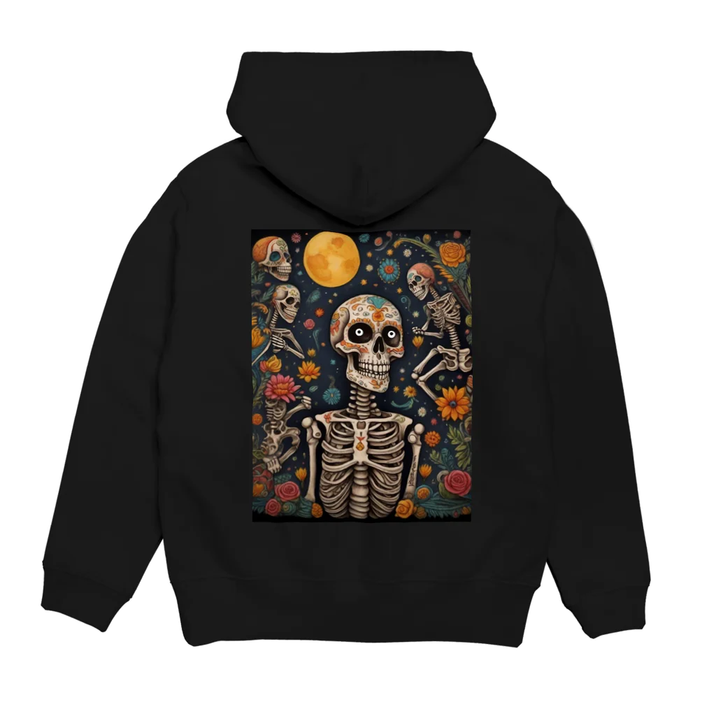 Skull sectionの満月とドクロ Hoodie:back