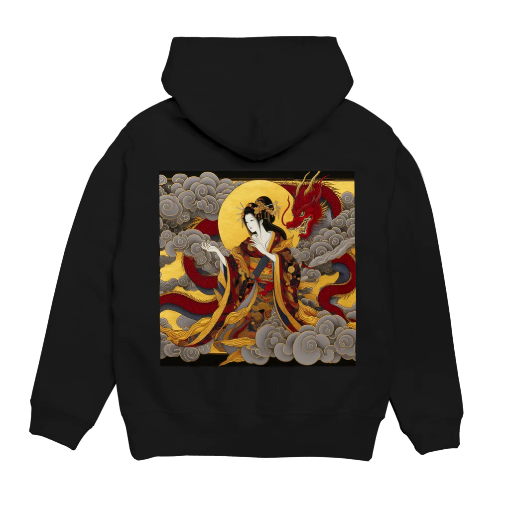 bycatの赤龍を従えた女神 Hoodie:back