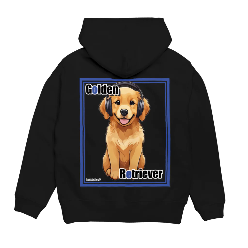 Lucasmikan Shopの集まれ犬好き / Gathering Dog Lover (golden retriever) ロングTシャツ、パーカーなど Hoodie:back