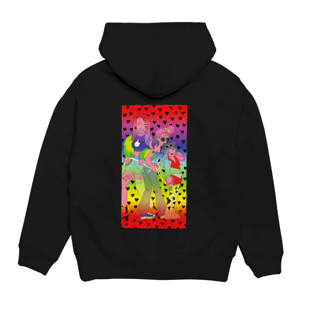 ザリガニのマカロニのRainbow sisters Hoodie:back