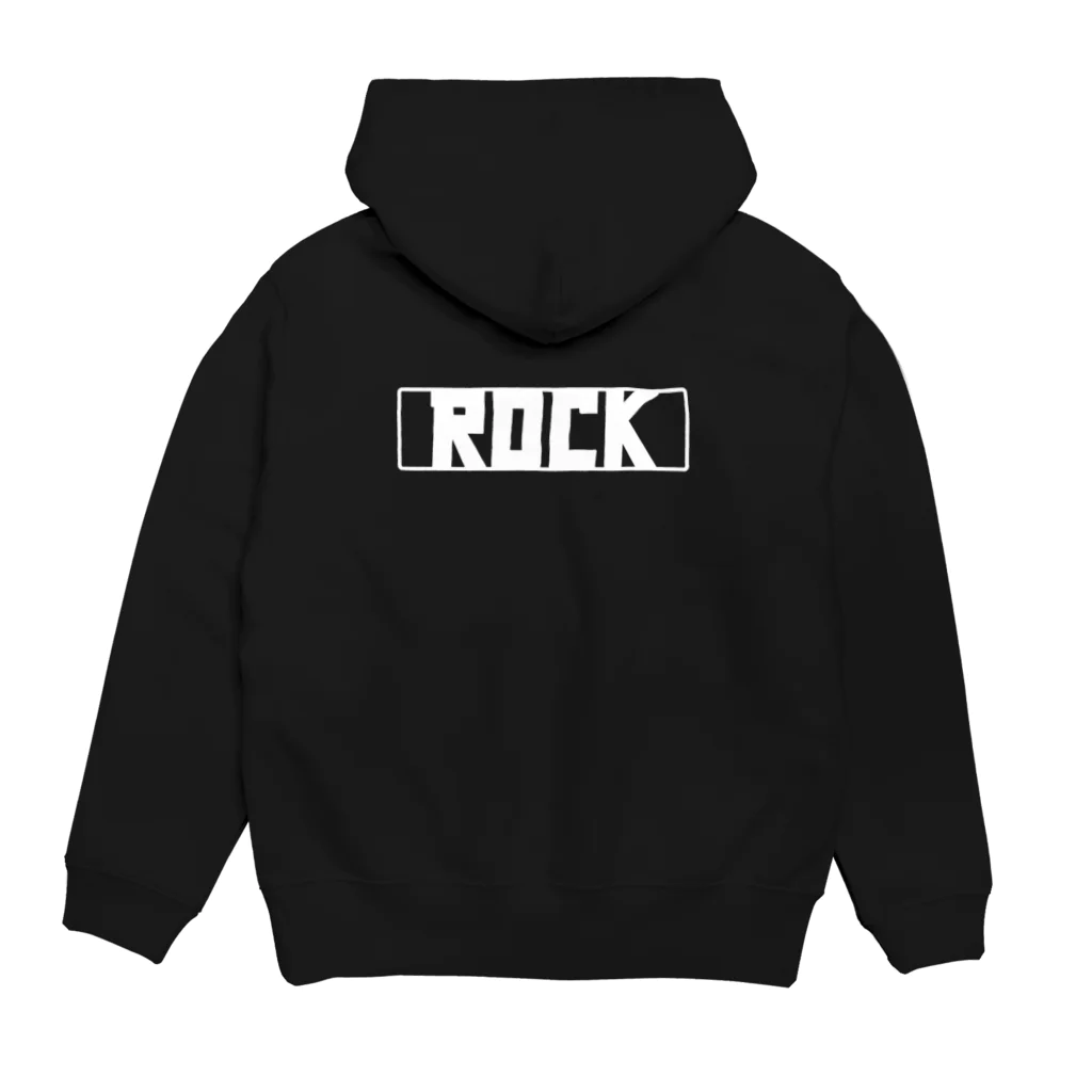 More want Rock!のBOX ROCK BLACK パーカーの裏面