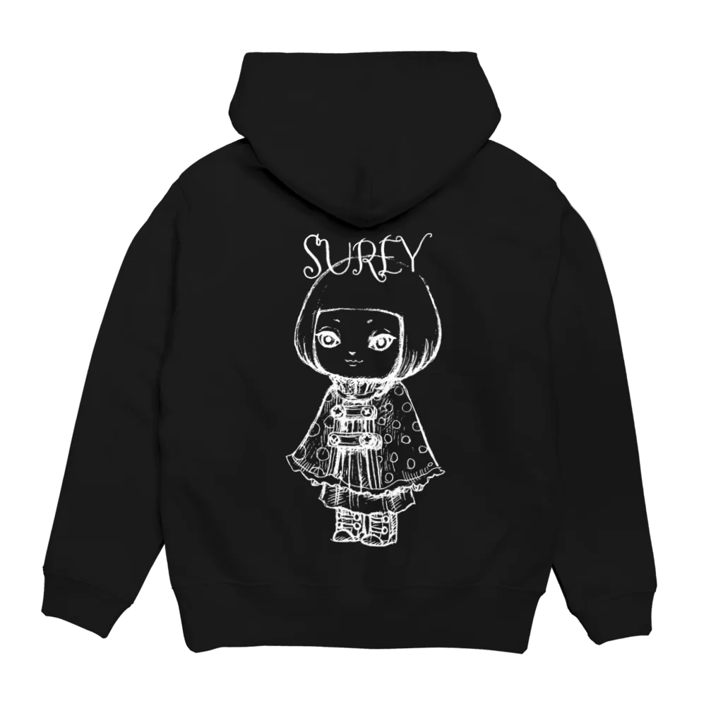 SUREYのポンチョを着た女の子 パーカーの裏面