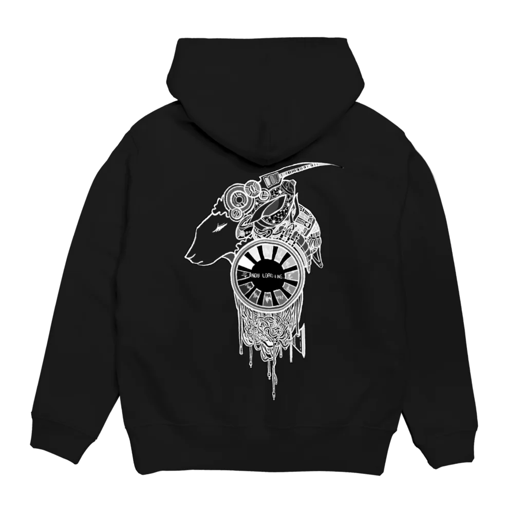 ハルノキ工房の夢羊  黒 Hoodie:back