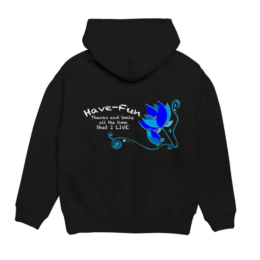 HaveーFun 嘉のHaveーFun Lotus青系パーカー Hoodie:back