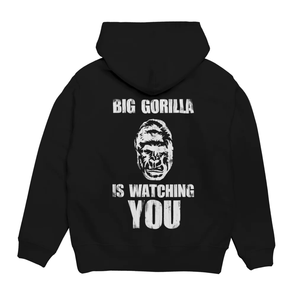 inoue_123のBIG GORILLA IS WATCHING YOU　白文字 Hoodie:back