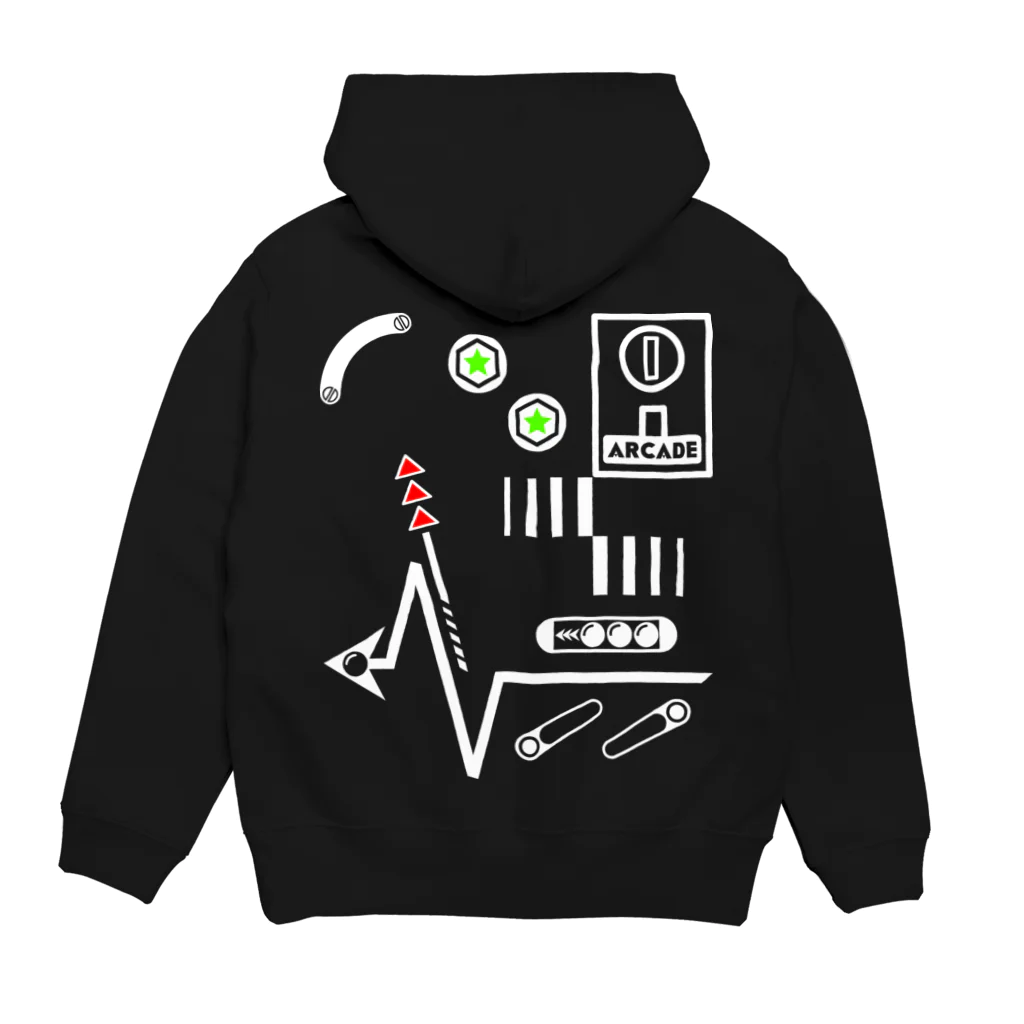 tv.dinner_の[ARCADE]PINBALL Black Hoodie:back