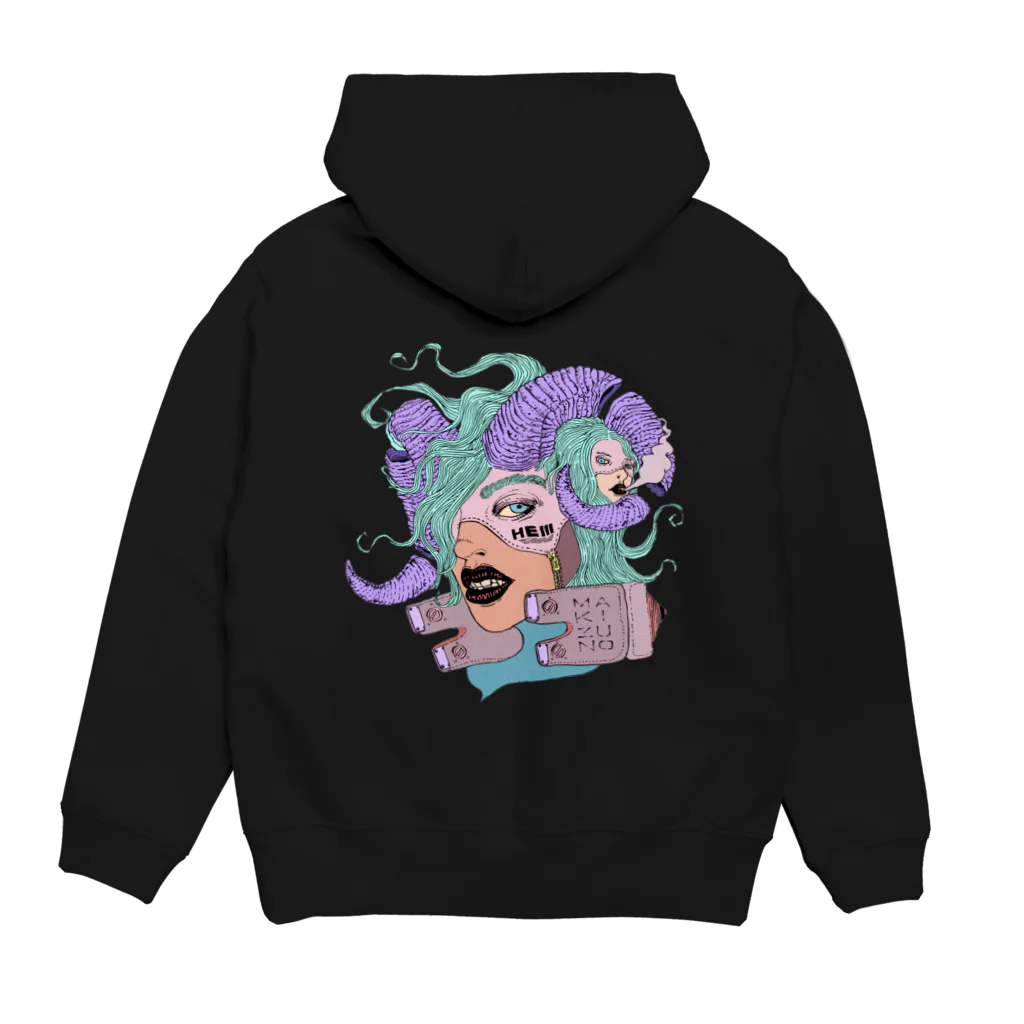 HElll - ヘル - のnightmare ロゴ&バックプリント Hoodie:back