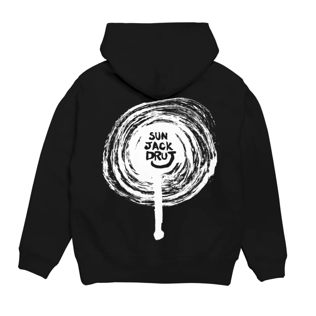 【烏龍】akaハマダワタル【Oolong】の三尺童子　うずまき　白 Hoodie:back