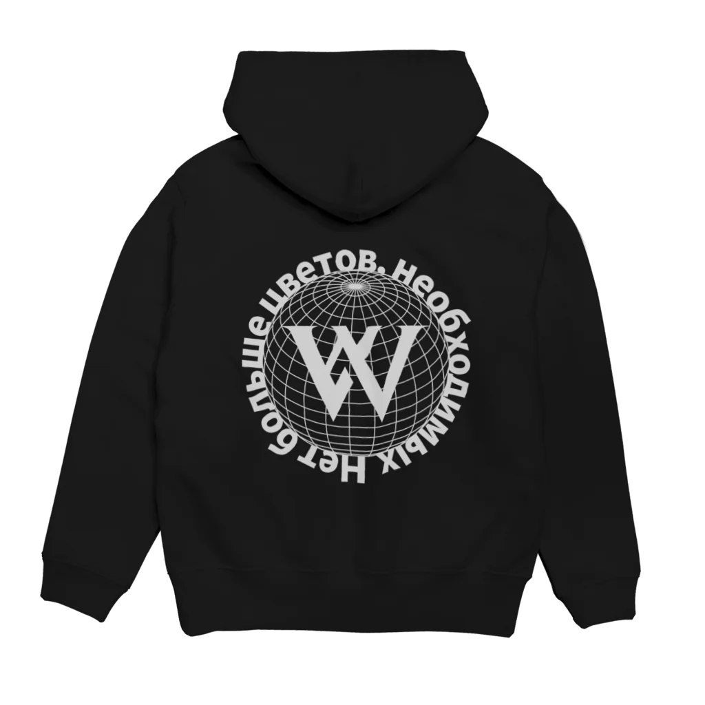 ym.のw/n simple black Hoodie:back