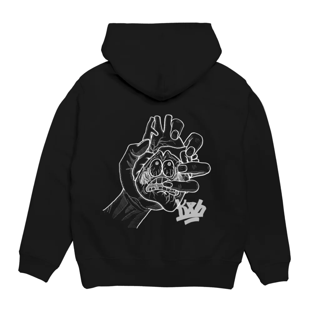 バイク好きのTシャツ屋の絶体絶命(黒地用) Hoodie:back