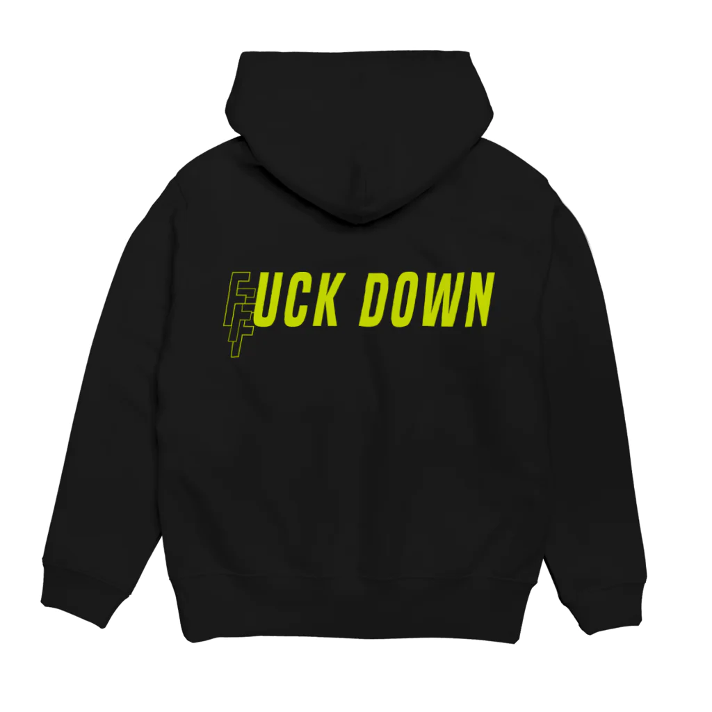 nowHereのFUCK DOWN yellow Hoodie:back