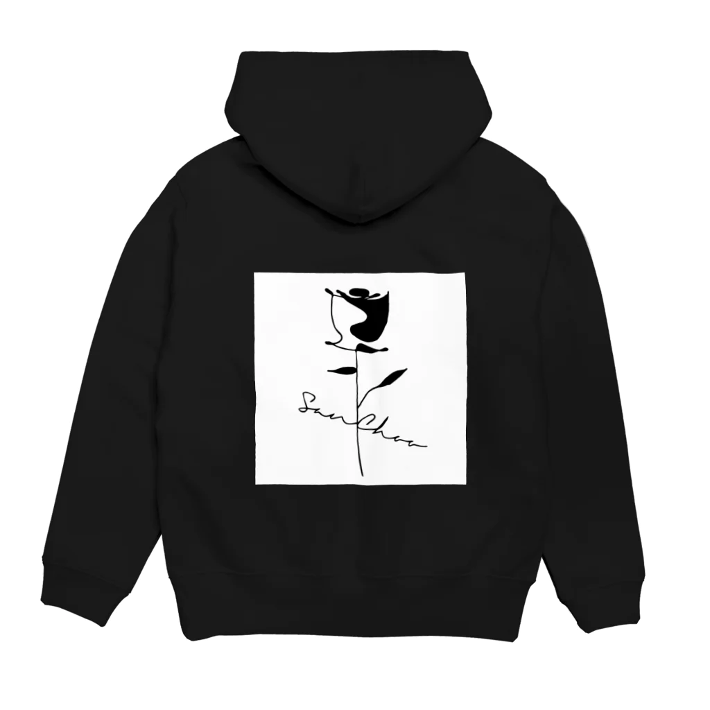 MASA/將貴のRose silhouette　スクエア Hoodie:back