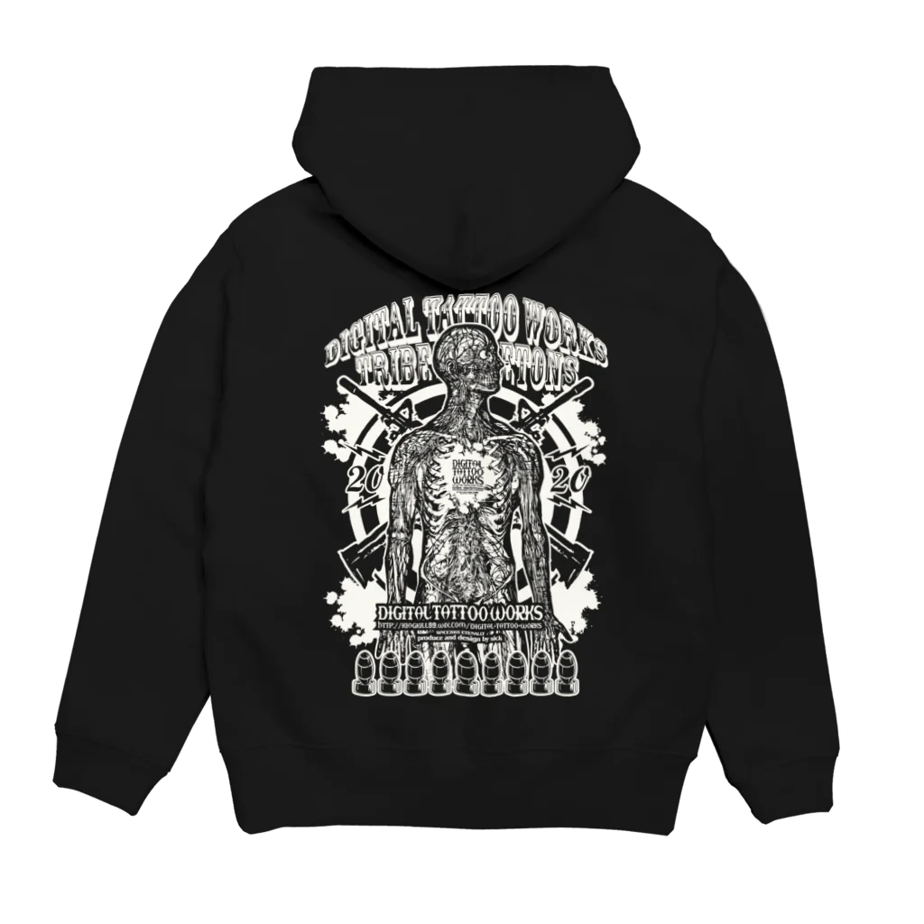 DIGITAL TATTOO WORKS/sickのSQUAREPACK13/TRIBE SKELETONS Hoodie:back