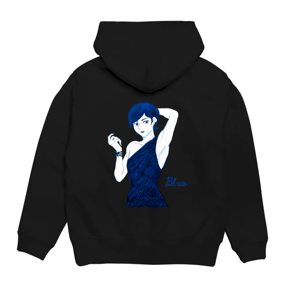 ユキノのショップのBlue Hoodie:back