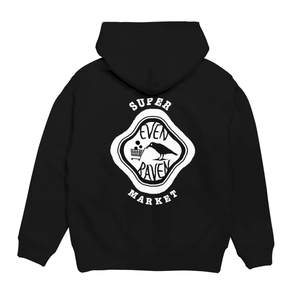 KAEL INK | カエル インクのカラスのスーパーマーケット　super market EVEN RAVEN Hoodie:back