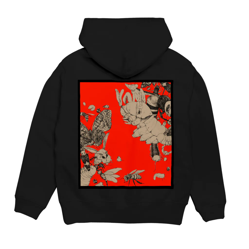 ﾏﾎﾛﾊﾞの虫柄 Hoodie:back