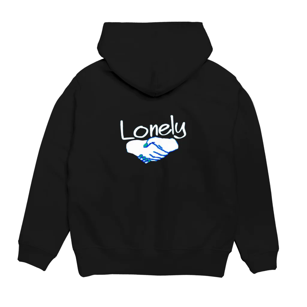 lonely_worksのロゴﾌｰﾃﾞｨ パーカーの裏面