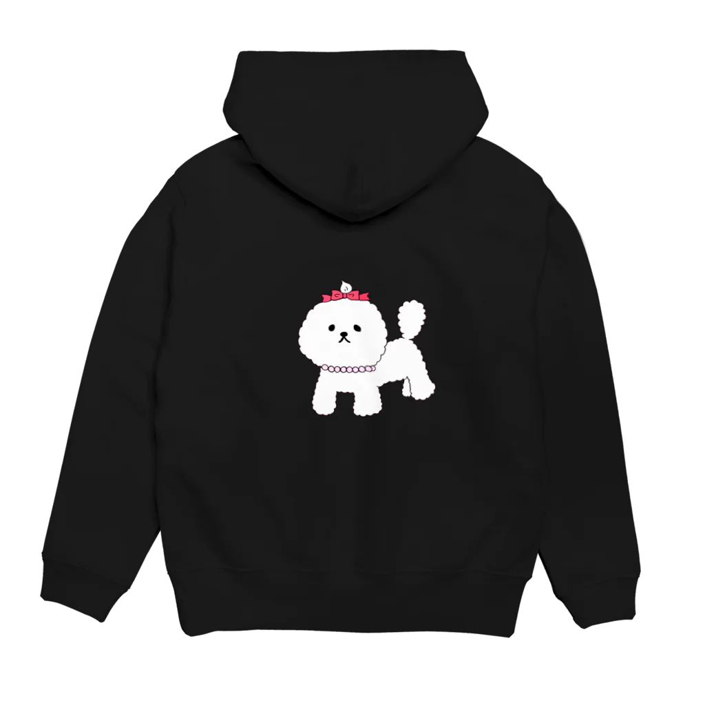 しょうゆごはんのビションフリーゼ リボンでおめかし Hoodie:back