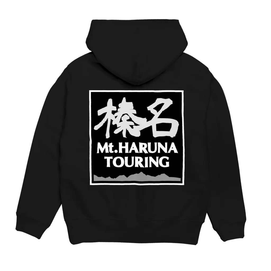 榛名山ツーリングショップの両面 背面黒スクエア 榛名山ツーリング Hoodie:back