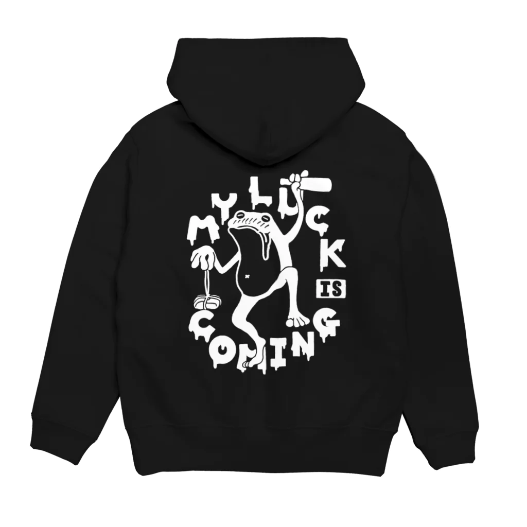 MY LUCK IS COMING.の酔いどれラックくん Hoodie:back