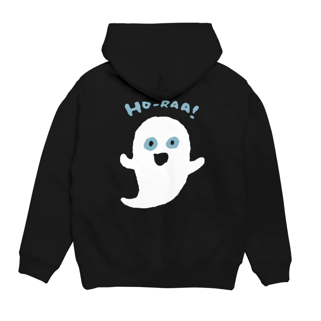 てら ねこグッズの(バックプリント)自慢げなおばけ。 Hoodie:back