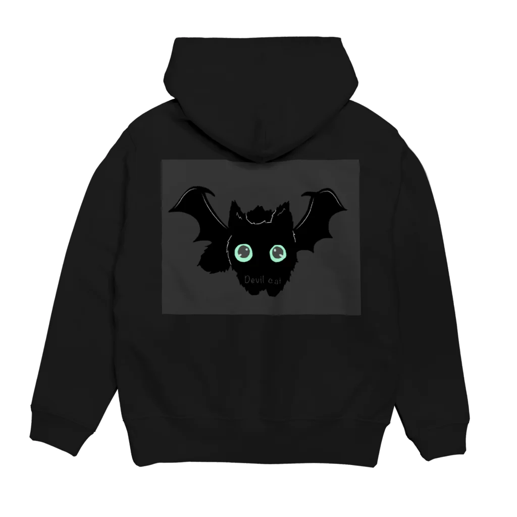 amemugi（あめむぎ）の（背面ver.）悪魔みたいな猫 Hoodie:back