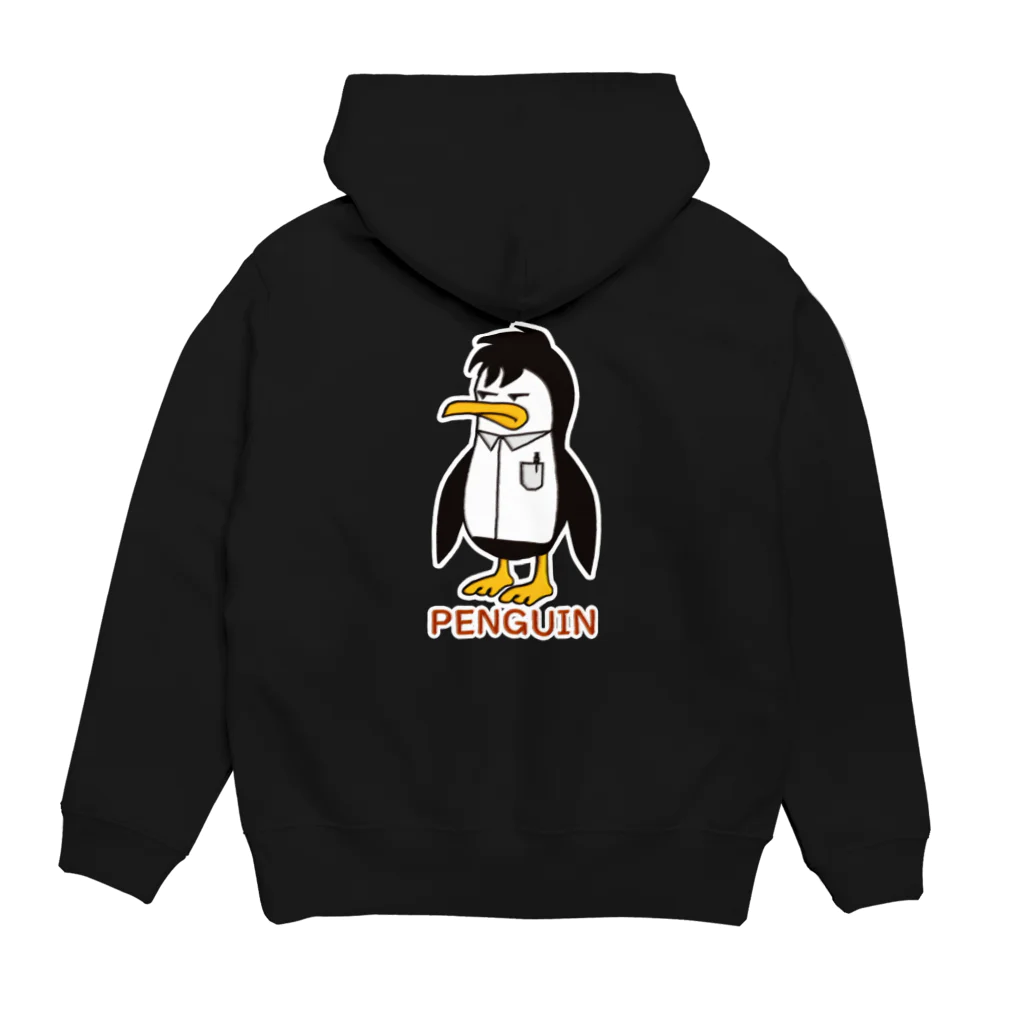 ロゴTシャツのひよこ堂のペンギン PENGUIN バックプリント   Hoodie:back