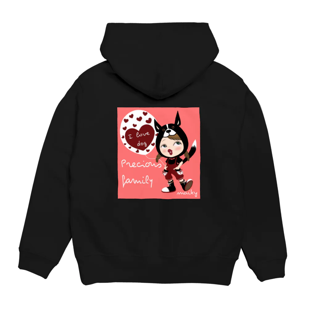 maiky_maikygirlのI love dog 大切なファミリー Hoodie:back