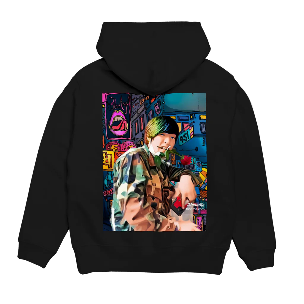 tj_whatの舐めるな Hoodie:back