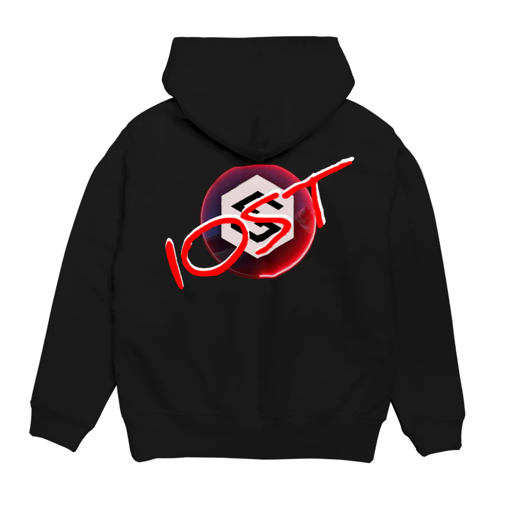 IOST_Supporter_CharityのIOST（バックプリントシリーズ）【ホッパーデザイン】 パーカーの裏面