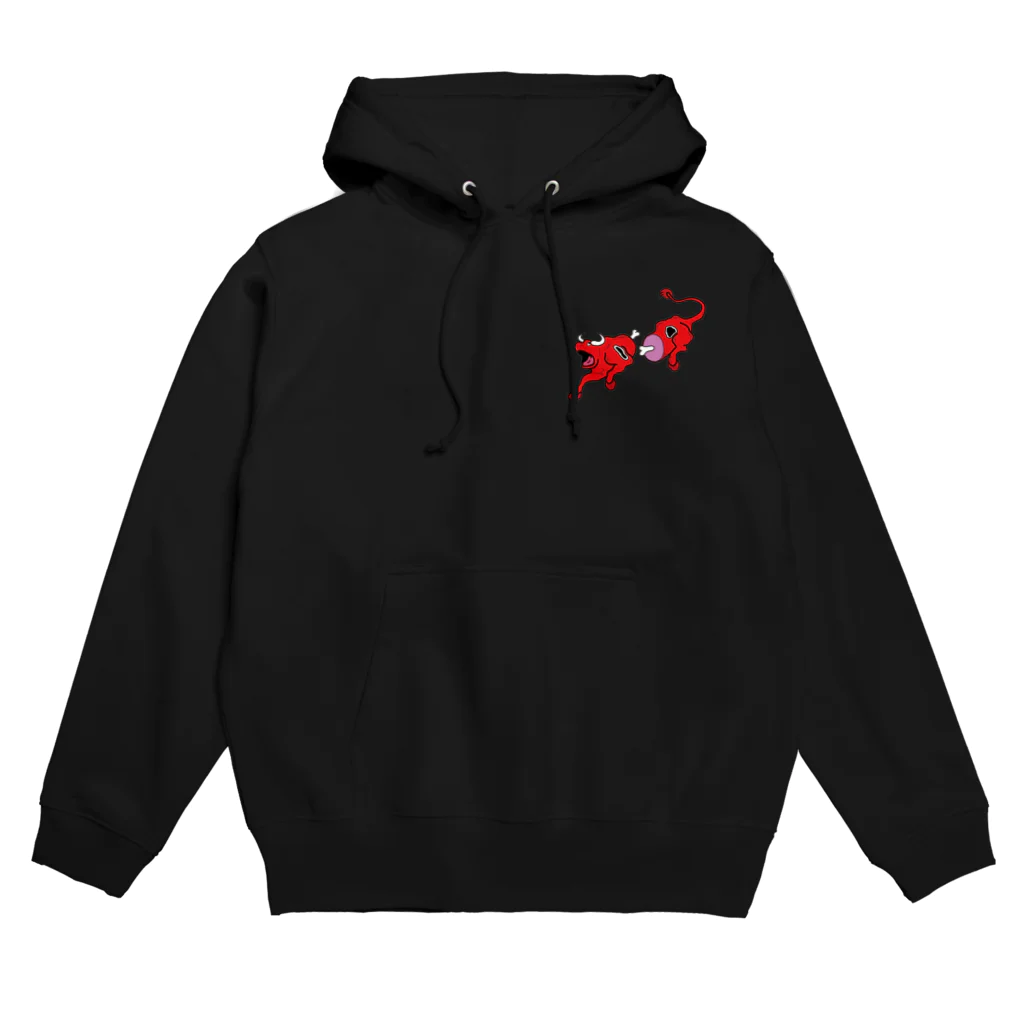 会津・赤ベコ＆ヒーロー販売所の会津・赤ベコ風猛牛肉 Hoodie