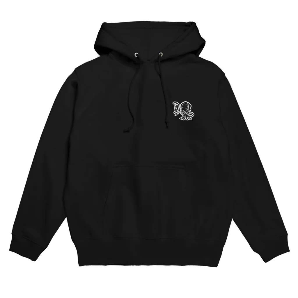 イカぽんちのホワイトバックプリント Hoodie