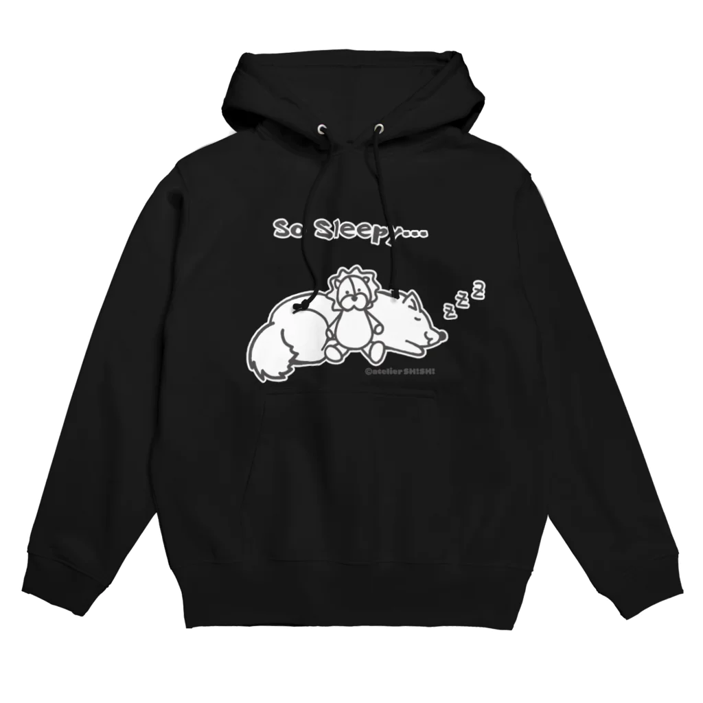 アトリエ・シシのSo Sleepy +piping　眠たいワンコ Hoodie