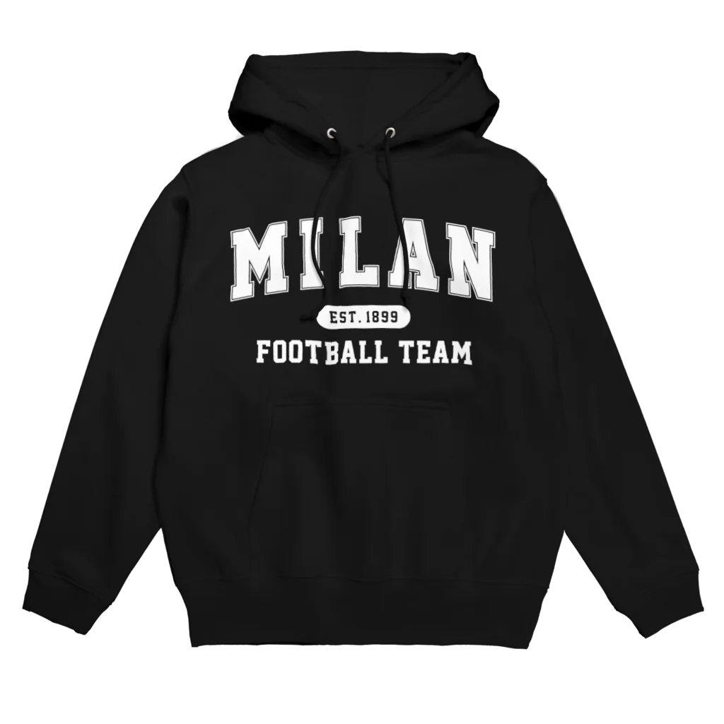 CALCIO1899のミラン_カレッジロゴ風_ホワイト Hoodie