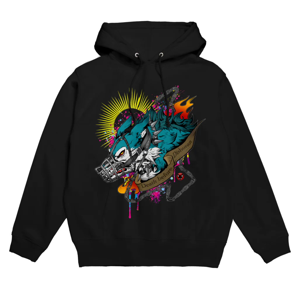 BA666のRe口枷ウルフ Hoodie