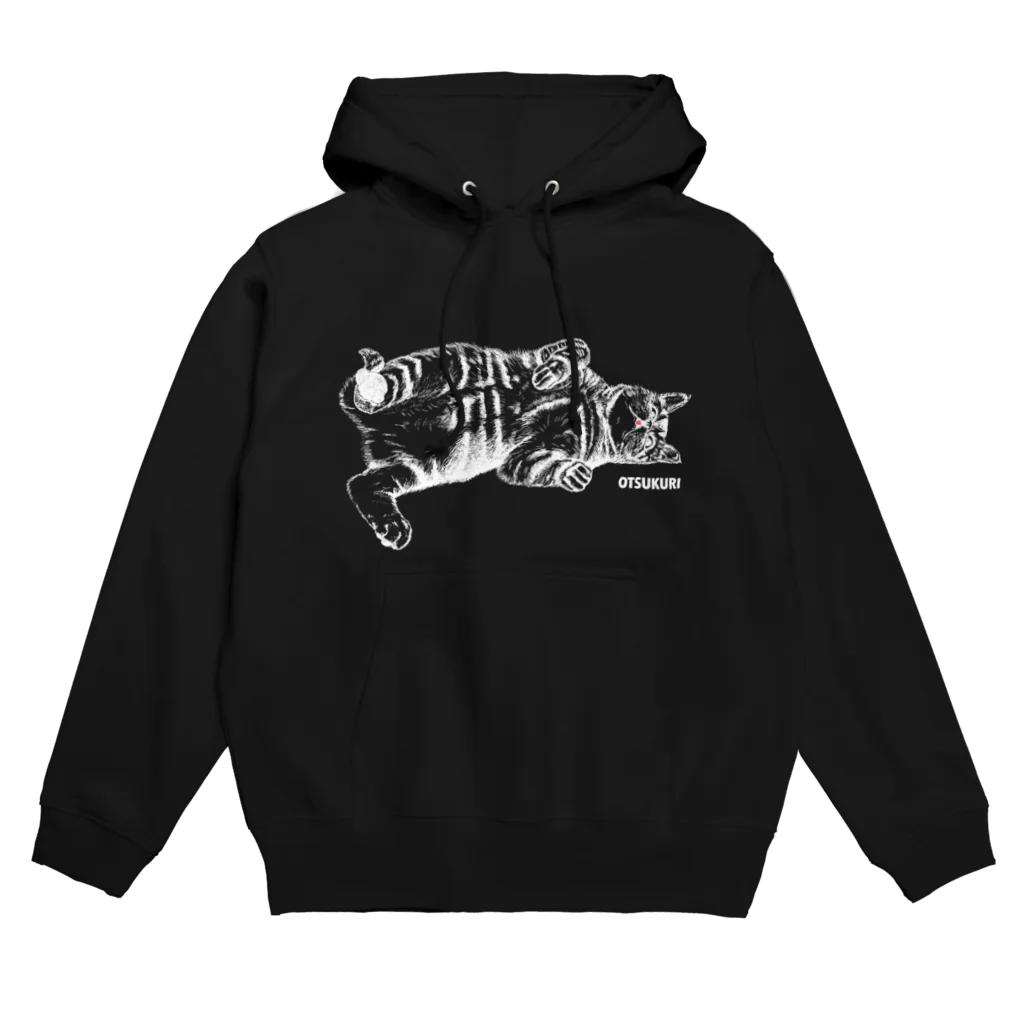 OTSUKURI  ＜SUZURI店＞のいとこの猫・餃子 白 Hoodie