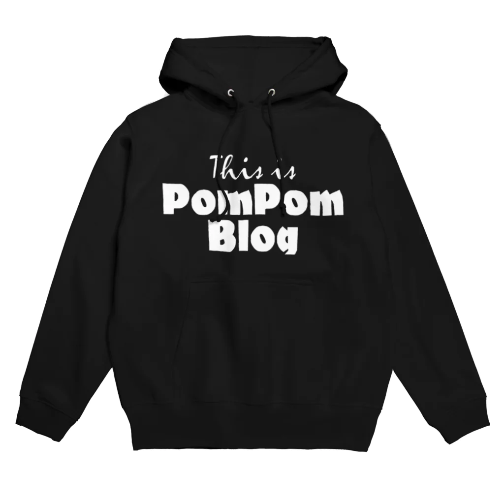 mf@PomPomBlogのMutant Pom Pom Blog Logo（white） パーカー