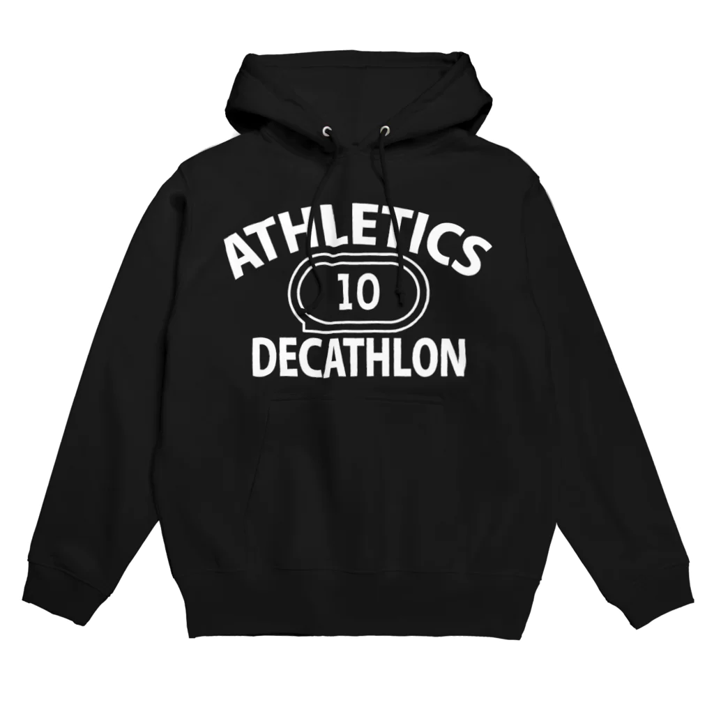 sports_tower スポーツタワーの十種競技・白・デカスロン・DECATHLON・陸上競技・じっしゅきょうぎ・2日間・10種・陸上男子・アスリート・選手・陸上部員・有力・確実・候補・有望・応援・日本・実力・メダル・タイム Hoodie