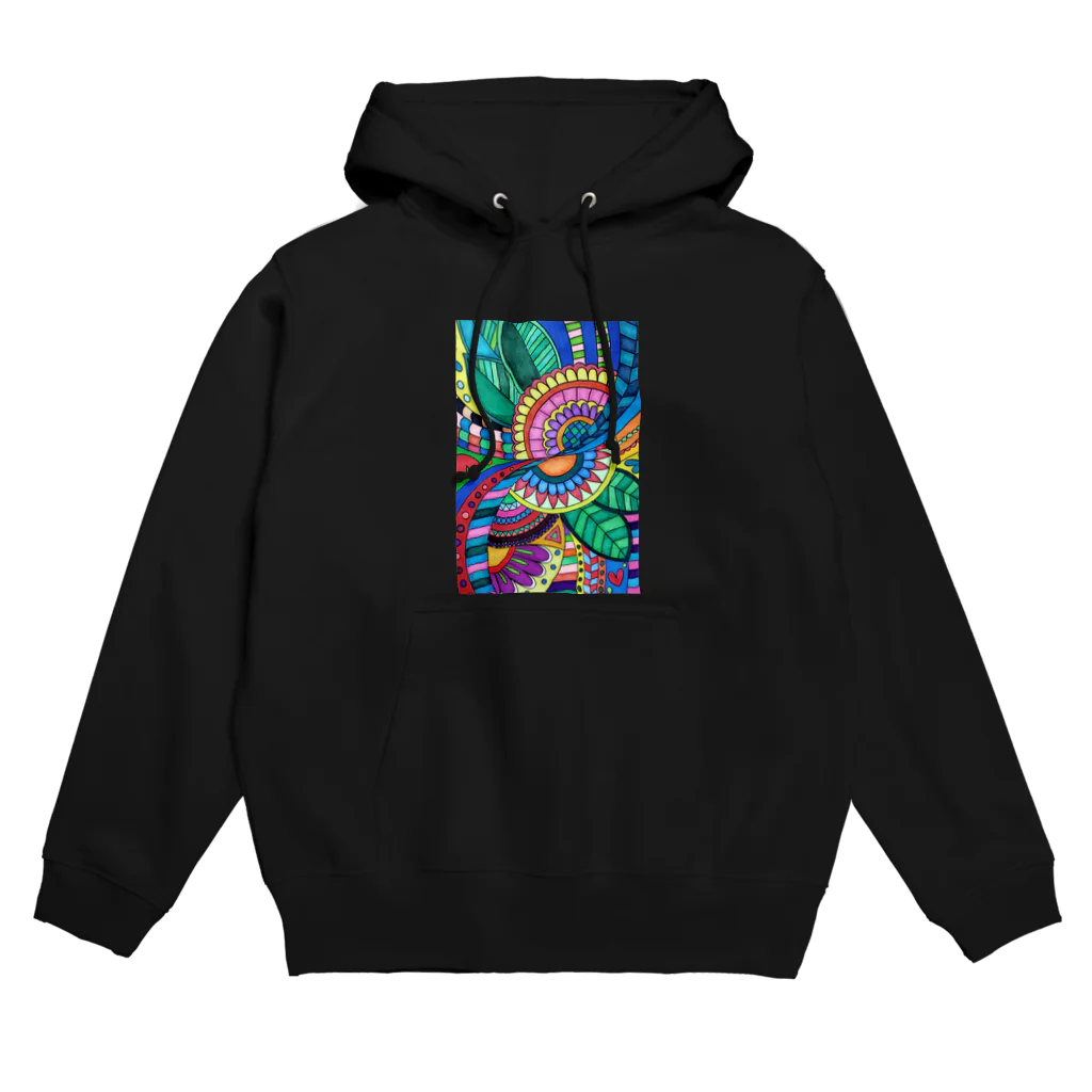 結華の障害者アート 手描きイラスト カラフルアート Hoodie